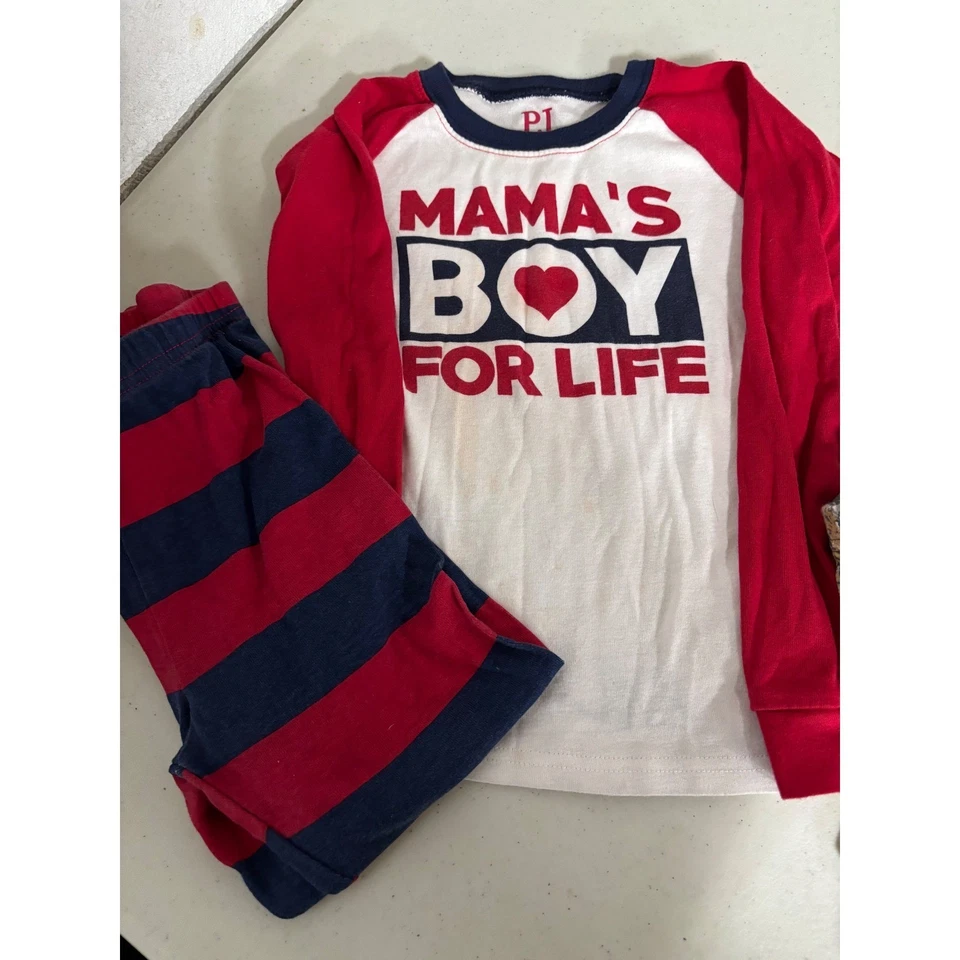 Juego de pijama PJ Place Kids 4T 3 piezas niño mamá dino camión de bomberos ropa de dormir Foto 2 de 4