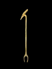 Bright polished gold Was Scepter Handmade Brass Anubis Fork of Ancient Egyptian