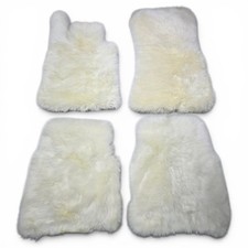 White Genuine Sheepskin Floor Mats For Rolls Royce Phantom 2003-2017
