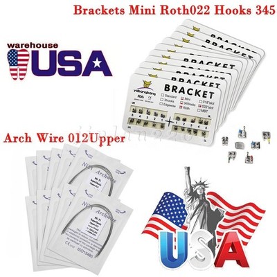 Dental Orthodontics Brackets Brace Roth MBT Hook 345 / Niti Round Arch Wire to