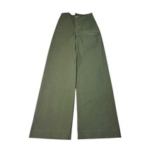 Maeve The Colette Wide Leg Pants Olive Green Linen Blend Size 24X30 Womens