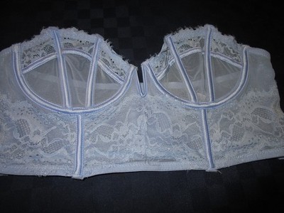 NEW LOT OF 2 OH LA LA CHERI UNDERWIRE STRAPLESS BRAS BLUE/WHITE LARGE