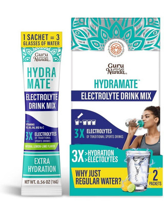 Gurunanda Hydramate Hydration Drink Mix Compared to Liquid IV 4 PK (2 Per PK)