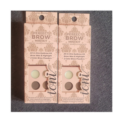 IONI Cosmetics Perfect Brow Mini Kit Medium Brown Dark Brown, Powder & Wax