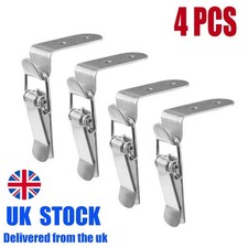4x 90° Stainless Steel Spring Loaded Draw Toggle Latch Catch Clamp Clip NEW