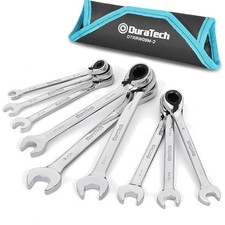 9-Piece Ratchet Spanner Set, Reversible Open-End Spanner Set, Combination Spa...