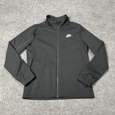 Nike Jacket Youth XL Black Full Zip Track Mock Neck Swoosh Logo Gym FD0367-010
