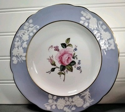 Vtg Spode Copeland Maritime Rose Plate Cottage rose embossed bouquet 1954 exc 8''