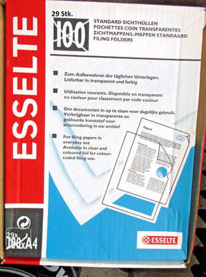 29 x A4 Esselte Prospekthüllen/Aktenhüllen, Sichthüllen Transparent Grün