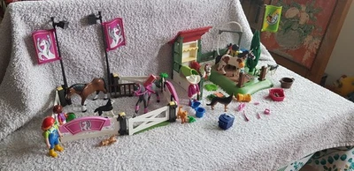 PLAYMOBIL LOT SUR LE THÈME  D UN CLUB HIPPIQUE. CHEVAUX  PERSONNAGE ACCESSOIRES  - Photo 1/4