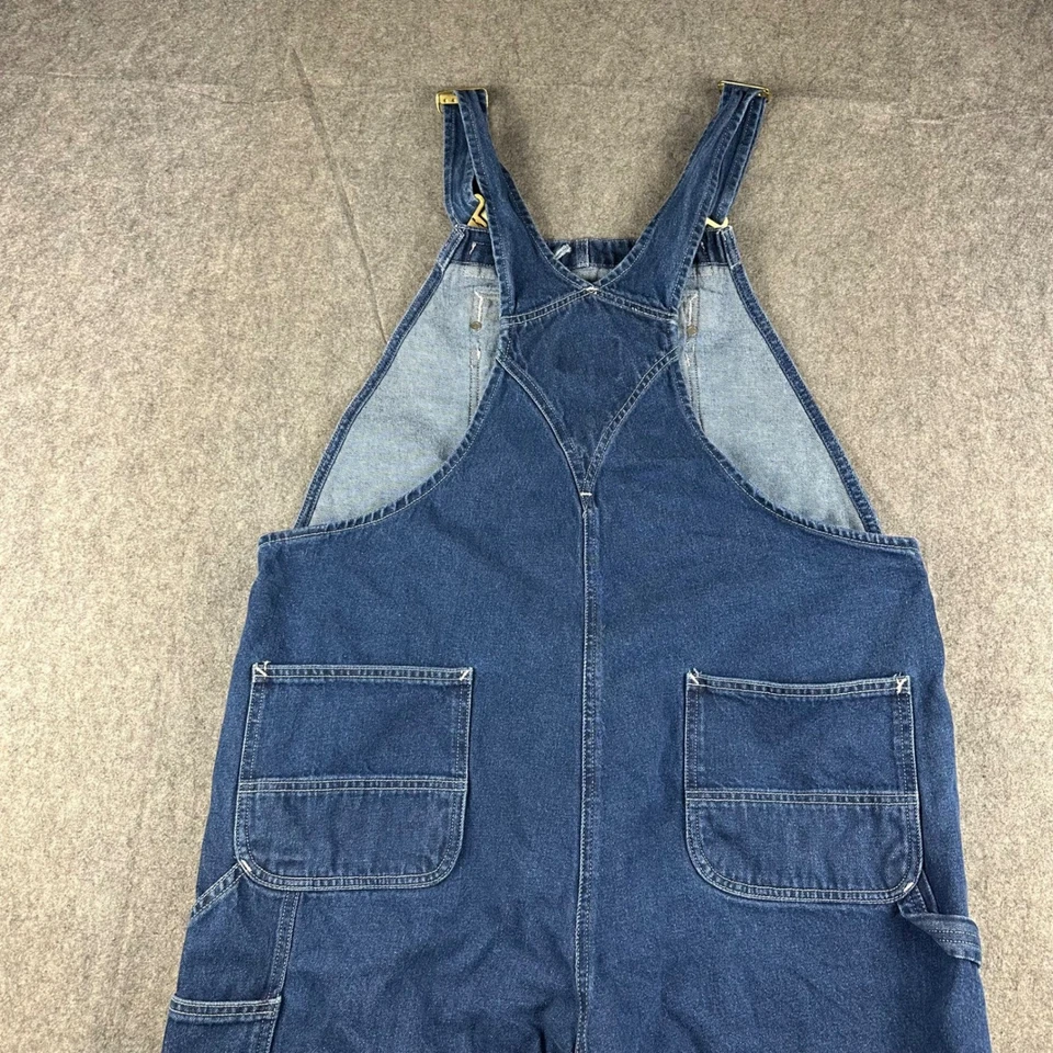 Carhartt Hombres Calce Suelto Denim Babero Mono Ropa de Trabajo 40x28 Azul Algodón 104672 DST Foto 4 de 4