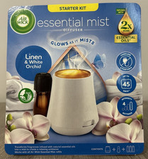 AIR WICK AIRWICK ESSENTIAL MIST DIFFUSER STARTER KIT LINEN & WHITE ORCHID GLOWS