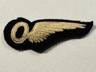 WW1 Era Royal Flying Corps Observer Half Brevet Wing Military Padded Patch Badge