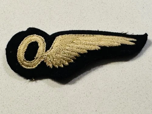 WW1 Era Royal Flying Corps Observer Half Brevet Wing Military Padded Patch Badge