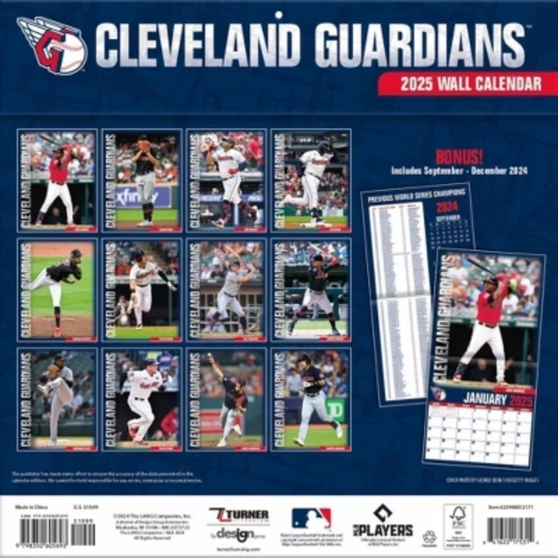 Cleveland  Baseball 2026  Team Wall Calendar