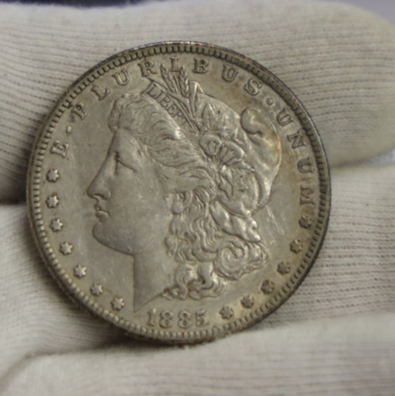 1885 S US Morgan Silver Dolalr $1 XF+ (Cleaned)