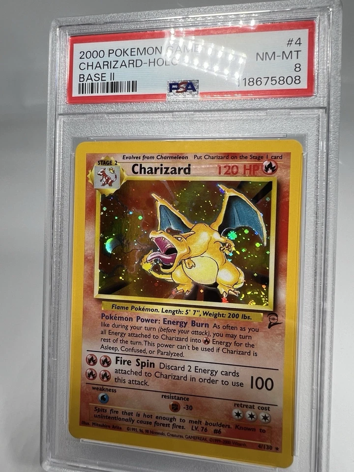 Pokémon Base Set 2 Charizard #4/130 Holo PSA 8 NM-MT - Image 2 of 4