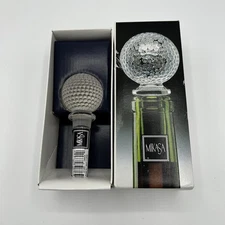 VTG MIKASA Austrian Lead Crystal Golf Ball Tee Time Bottle Stopper Wine Bar NEW