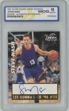 Steve Nash 1997 Score Board Vision Phoenix Suns Rookie Auto Signed WCG 10 30932