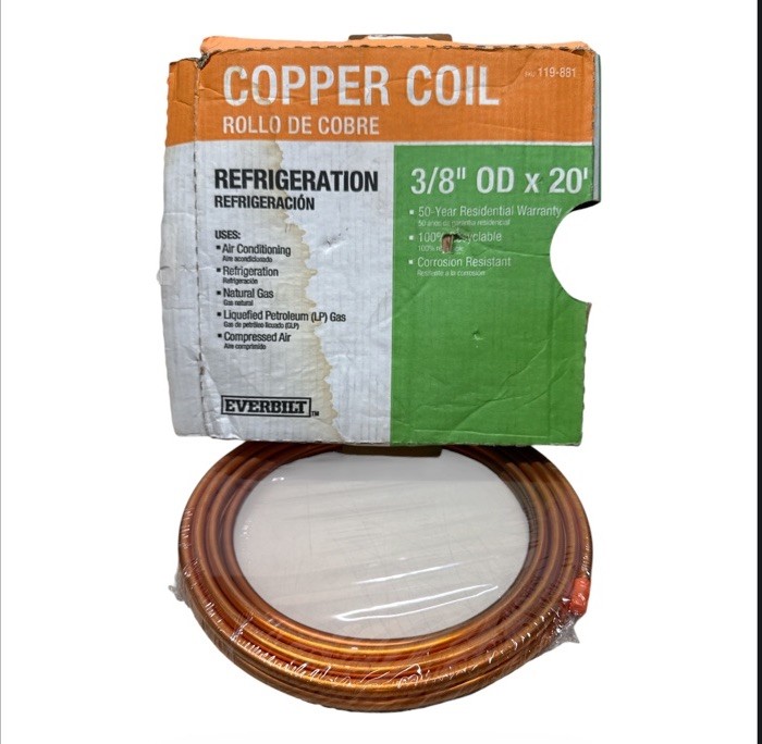 Everbilt 3/8" x 20 ft. Soft Copper Refrigeration Coil Tubing