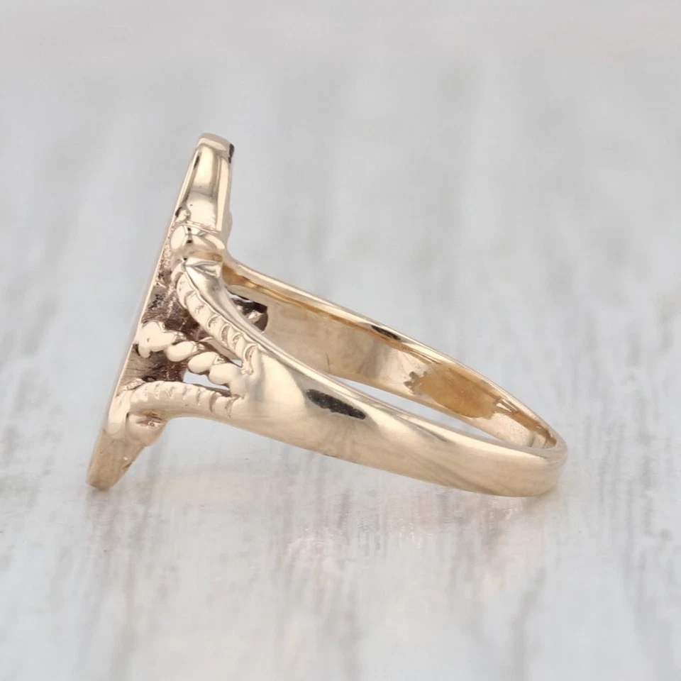 Engravable Vintage Signet Ring 10k Yellow Gold Size 4 - Image 3 of 4
