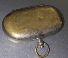 Vintage um 1900 Sovereign & 6d Sixpence Münze vernickelt Taschenuhr Anhänger Halter 
