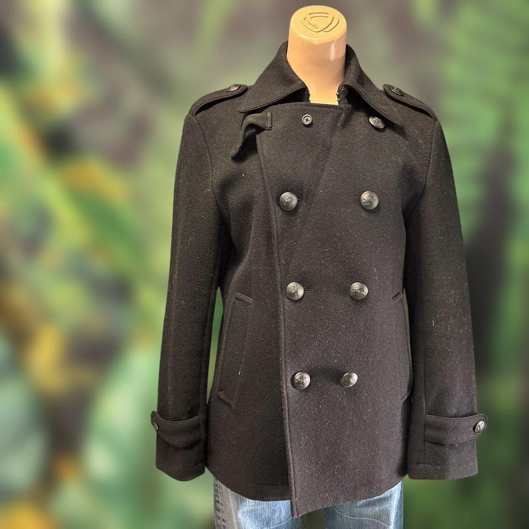 BURBERRY BLACK LABEL Peacoat Size M Nova Check Black From Japan thumbnail 14