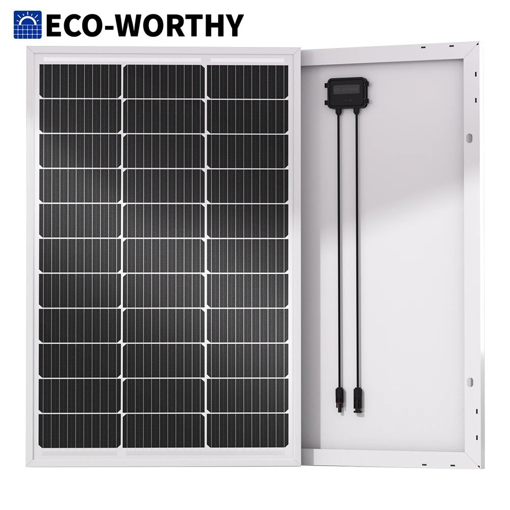 ECO-WORTHY 100 Watt Solar Panel 18 Volt Monocrystalline Sola