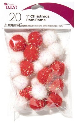 3er Pack - CousinDIY Pom-Poms 1'' 20/Pkg - Weihnachtsbeleuchtung - 40000817