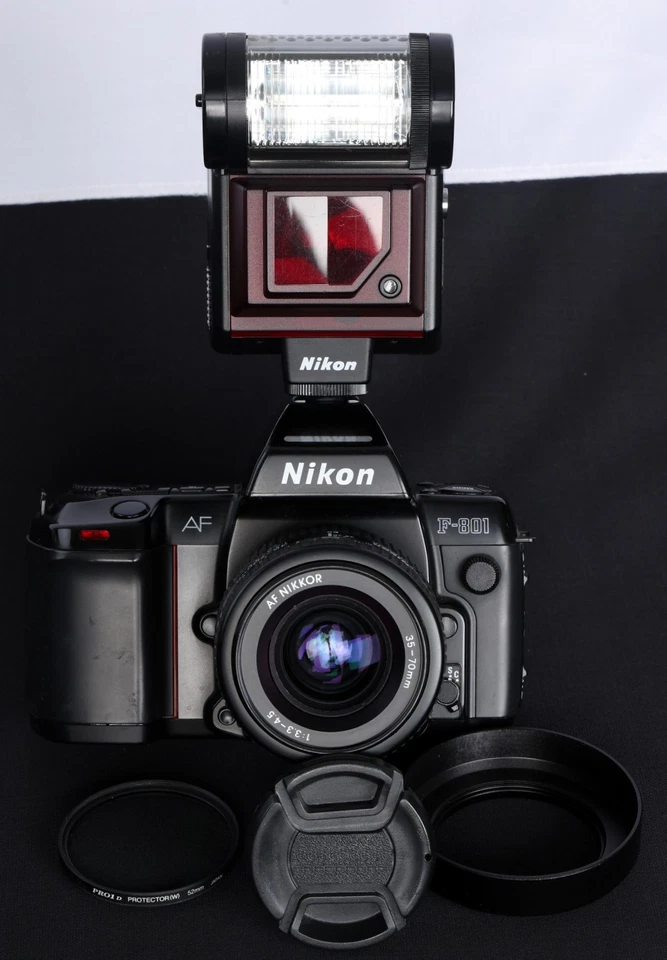 Nikon F-801 35mm SLR + AF Nikkor 35–70/3.3-4.5 Zoom & SB-20 Flash, Japan, Tested - Image 4 of 4