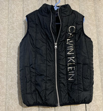 Calvin Klein Jeans Insulated Vest Unisex Size 5 Youth Kids Black Pockets Zipper