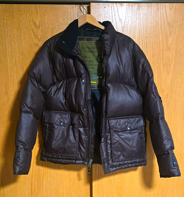 Gap 1969 Men s Black Down Puffer Jacket Fill Full Zip/Button Pockets Size Medium