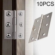 10Pcs Stainless Steel Flat Hinges for Cabinets, Doors, and Windows