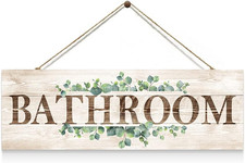 Bathroom Sign Wall Decor, Bathroom Wall Art, Rustic Farmhouse Wall Hanging Plaqu