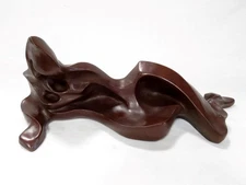 Abstract Art Deco Style Female Bronze Sculpture 17" Signed Gross