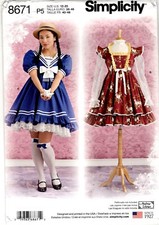 Simplicity 8671 Misses Cosplay School Girl Costumes Sewing Pattern Uncut 12-20