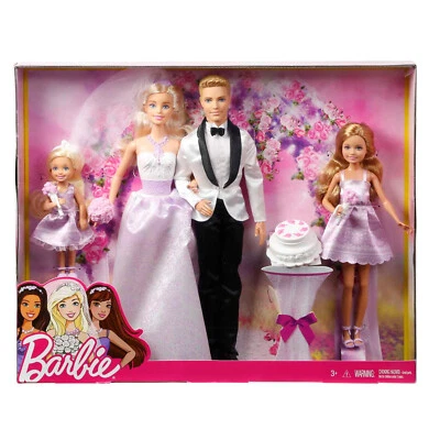 Barbie Hochzeit Traumhochzeit Geschenkset Hochzeitskleid + Ken + Stacie +Chelsea