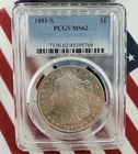 1881 S MS62 PCGS Morgan Dollar Silver Coin Bullion $1 One Liberty Round Eagle