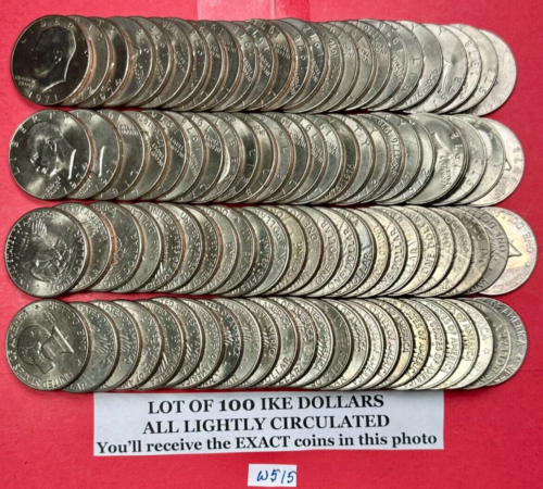IKE Eisenhower Dollar Coins Lot of 100 LIGHTLY CIRCULATED Coins All FINE+ #W515
