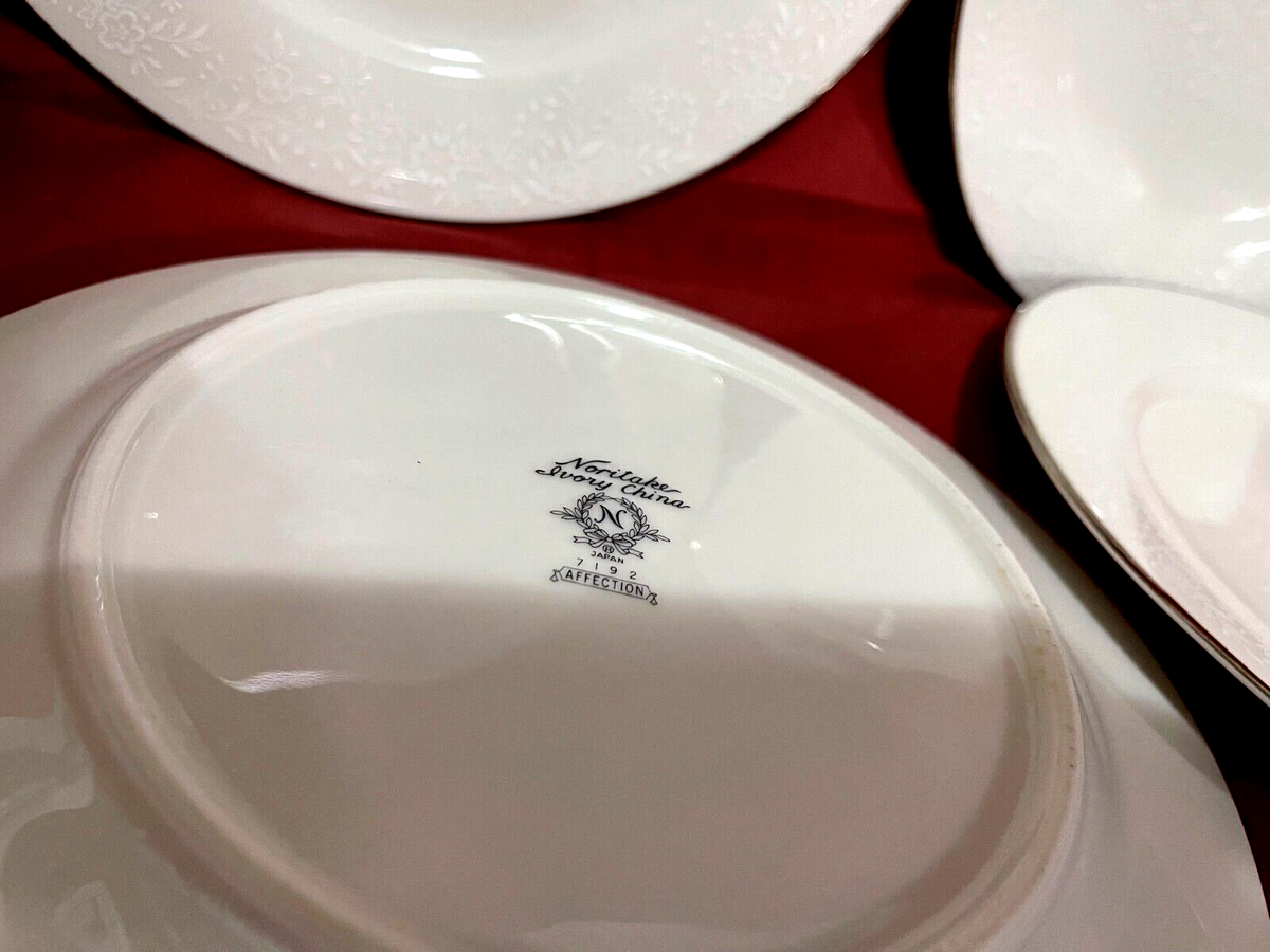 Noritake 7192 Affection Ivory China Set Of 4 Salad Plates 8 1/4