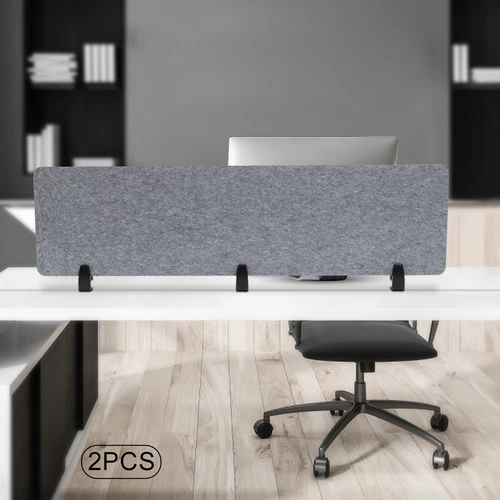 2pcs 60"x16" Stand Up Clamp-on Desk Divider Mounted Privacy Panel Acoustic Panel