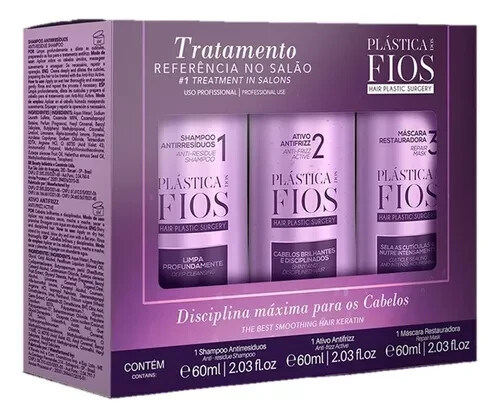 Cadiveu Plastica dos Fios Glätter brasilianische Keratin Haarbehandlung 3x 60 ml - Bild 1 von 6