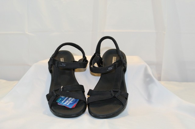 Skechers Womens Size 10 Black on The Go 600 Brilliancy Ankle Strap Sandals for sale online | eBay