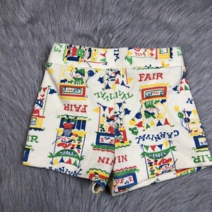 Vintage Toddler Girls Carters Carnival Print Shorts