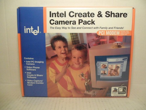 New 1997 Vintage Intel Create Share Camera Pack PCI Modem Video Capture Imaging - 第 1/12 張圖片