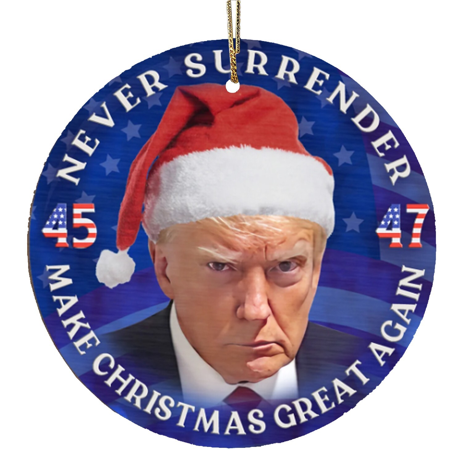 Trump Santa Christmas Ornament, Round Acrylic, Gift Exchange, Gift Idea