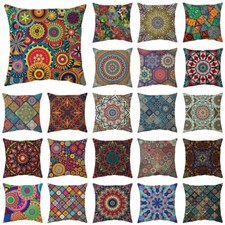 Ethnic Mandala Flower Throw Pillow Covers Moroccan Floral Medallion Cushion Case