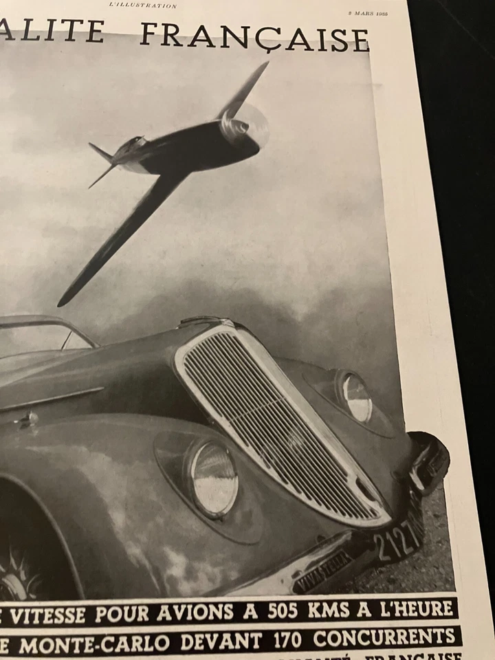 Francês 1935 Renault - Vintage Original Monte-Carlo Rally Impressão Anúncio/Arte de Parede - Imagem 3 de 4