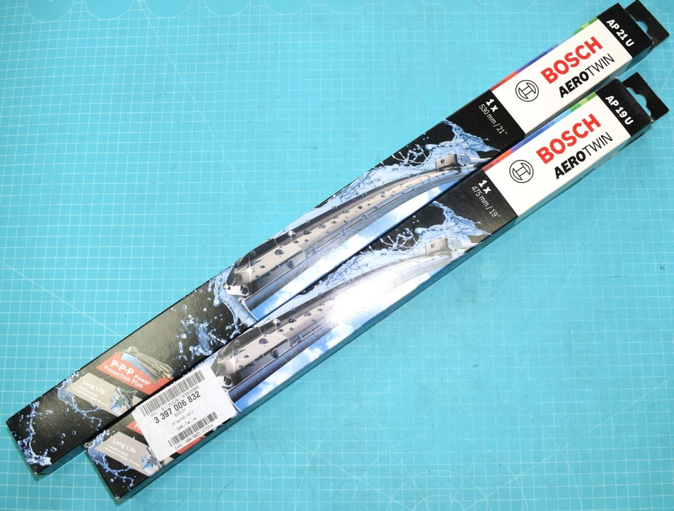 2x balais essuie glace BOSCH AERO TWIN AP19U / AP21U pour SEAT IBIZA III phase 2 - Photo 1/1