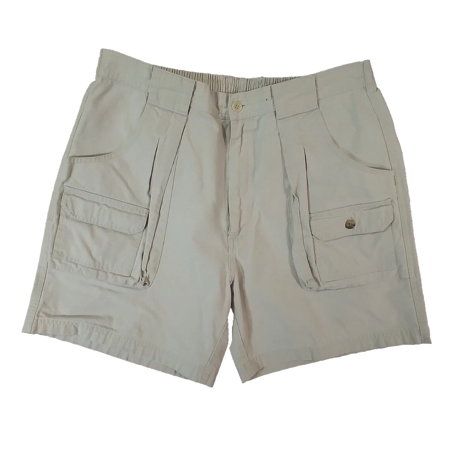 Penn reels cargo hiking fishing shorts men's 36 x 7 off-white Comfort waist fish